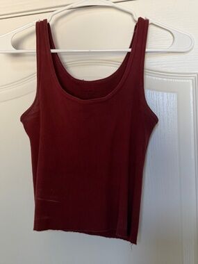 Brandy Melville Ribbed Tank Top in Burgundy